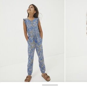 Fat Face Blue and White Patterned Jumpsuit